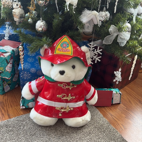 1996 Dayton’s Santa Bear New with Tag Vintage Fireman Stuffed Santa Bear - Picture 2 of 7